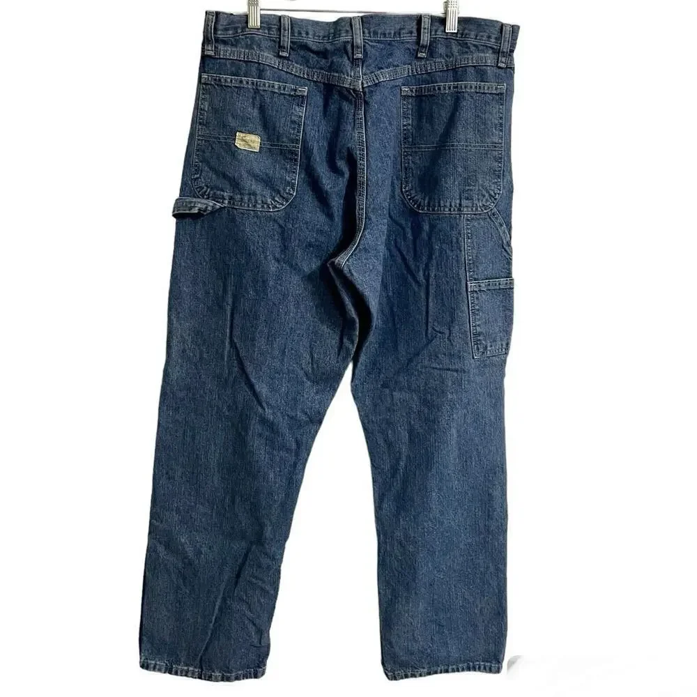 Vintage LEE RIDERS Carpenter Jeans Men 38x32 Blue Hammer Loop Work Pants…